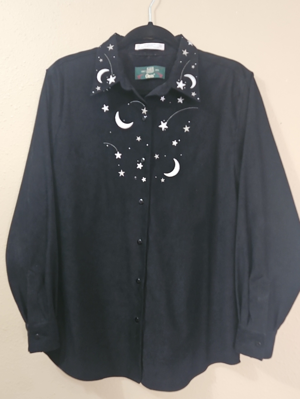 Orvis Black Moon & Star Embroidered Button-Down Shirt